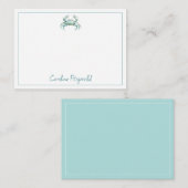 Coastal Watercolor Crab Personalized ノートカード (正面/裏面)