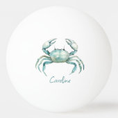 Coastal Watercolor Crab Personalized 卓球ボール (正面)