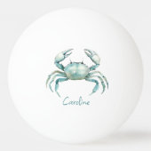 Coastal Watercolor Crab Personalized 卓球ボール (裏面)