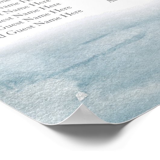 Coastal Watercolor Ocean Printable Seating Chart ポスター (角)