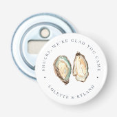Coastal Watercolor Oyster Wedding Favor 栓抜き (正面)