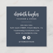 Coastal Watercolor Pearl & Oyster Square スクエア名刺 (裏面)