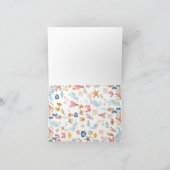 Coastal Watercolor Seashell Starfish Bridal Shower サンキューカード (内部)