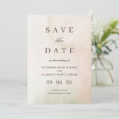 Coastal Watercolor Sepia elegant Save the Date 招待状 (スタンド正面)