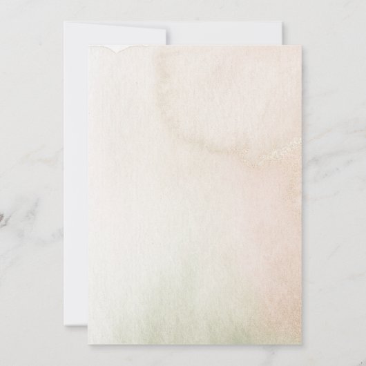 Coastal Watercolor Sepia Elegant Wedding  招待状 (裏面)