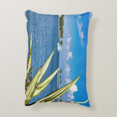 Coastal Waterfront Wall Art Tropical Ocean View アクセントクッション (裏面(縦))