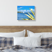 Coastal Waterfront Wall Art Tropical Ocean View キャンバスプリント (インサイチュ (寝室))