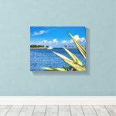 Coastal Waterfront Wall Art Tropical Ocean View キャンバスプリント (インサイチュ (ウッドフロア))