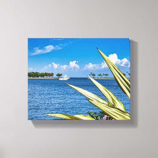 Coastal Waterfront Wall Art Tropical Ocean View キャンバスプリント (正面)