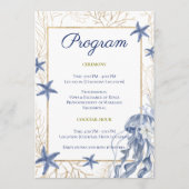 Coastal Wedding Blue & Gold Program プログラム (正面)