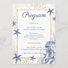 Coastal Wedding Blue & Gold Program プログラム
