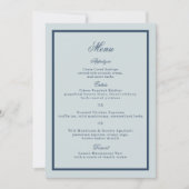 Coastal Wedding Dusty Blue Classic Menu Card 招待状 (正面)
