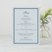 Coastal Wedding Dusty Blue Classic Menu Card 招待状 (スタンド正面)