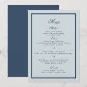 Coastal Wedding Dusty Blue Classic Menu Card 招待状 (正面/裏面)