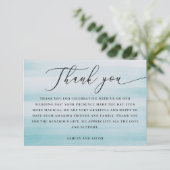 Coastal Wedding | Elegant Script Nautical Blue サンキューカード (スタンド正面)