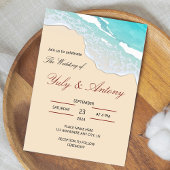 coastal wedding Invitation beach decor 招待状