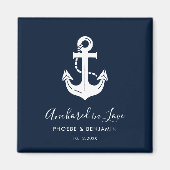 Coastal Wedding Keepsake Personalized Name & Date マグネット (正面)