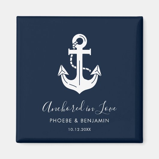 Coastal Wedding Keepsake Personalized Name & Date マグネット (正面)