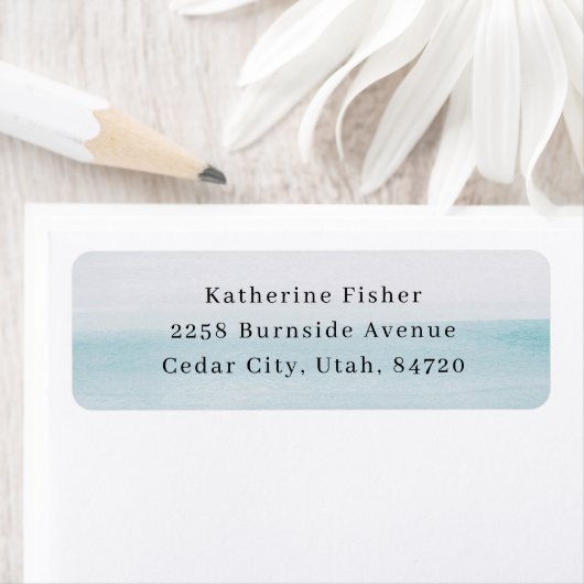 Coastal Wedding | Nautical Blue Watercolor Address ラベル (インサイチュ)
