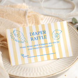 Coastal Yellow Sea You Soon Baby Shower Diaper エンクロージャーカード