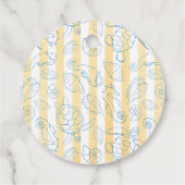 Coastal Yellow Stripes Sea You Soon Baby Shower フェイバータグ (裏面)