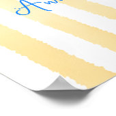 Coastal Yellow Stripes Sea You Soon Baby Shower ポスター (角)