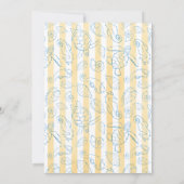 Coastal Yellow Stripes Sea You Soon Baby Shower 招待状 (裏面)