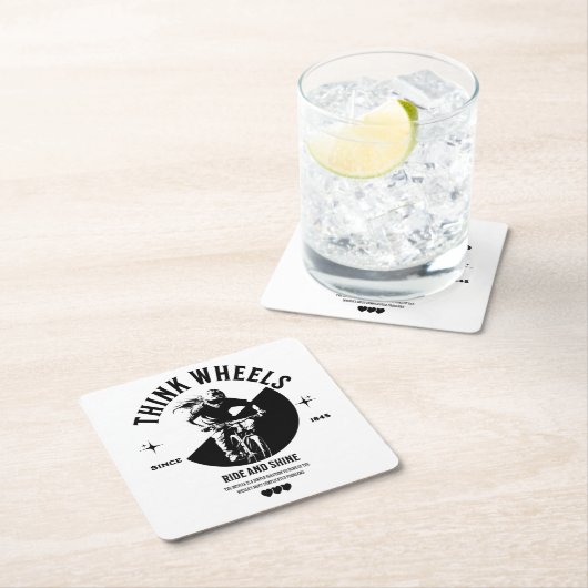 Coaster上のコントラストサイクリングイメージ スクエアペーパーコースター (インサイチュ)