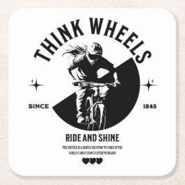 Coaster上のコントラストサイクリングイメージ スクエアペーパーコースター