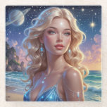 Coaster ガラスコースター<br><div class="desc">Step into a realm of enchantment and elegance with this exclusive fantasy-inspired design. Each artwork features a radiant muse adorned in celestial jewels, ethereal gowns, and glowing accents — a celebration of divine femininity and magical beauty. Perfect for prints, apparel, accessories, or digital collections, this piece brings a touch of...</div>