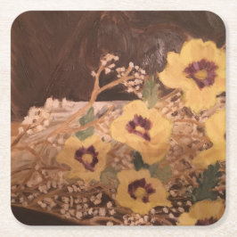 Coaster/花と丸太 スクエアペーパーコースター