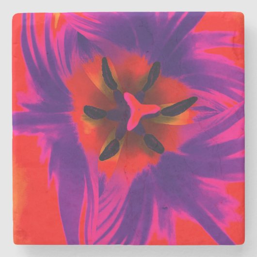 Coaster, floral design, tulip ストーンコースター (正面)