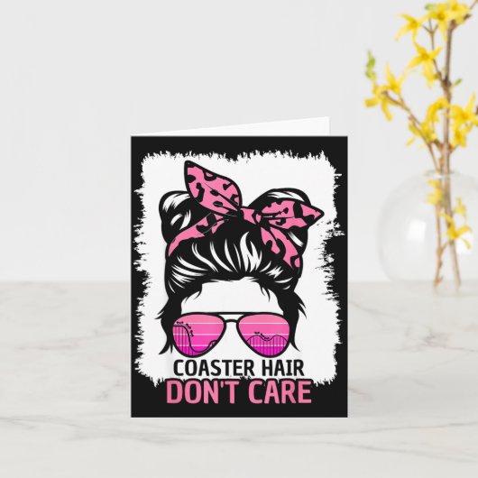Coaster Hair Don't Care Roller Coaster Messy Bun T カード (黄色い花)