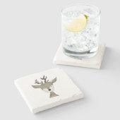 Coaster | Marble Trivet | Antique Reindeer ストーンコースター (横)