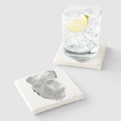 Coaster – Minimalist Pup Graphic ストーンコースター (横)