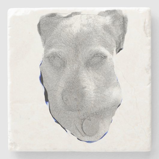Coaster – Minimalist Pup Graphic ストーンコースター (正面)