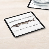 COASTER - STURGEON FISH SHORTNOSE - acigifts@yahoo スクエアペーパーコースター (アングル)