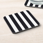 COASTERS (セット6)黒エレガント白ストライプ コースター (左側)