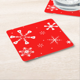 Coasters - Copos de Nieve - Navidad スクエアペーパーコースター