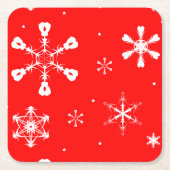 Coasters - Copos de Nieve - Navidad スクエアペーパーコースター (正面)