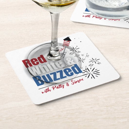 Coasters for Independence Day or Memorial Day スクエアペーパーコースター