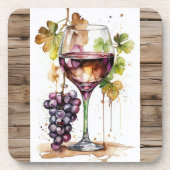 Coasters/ Porta copos/ Wine glass and Grapes コースター (正面)