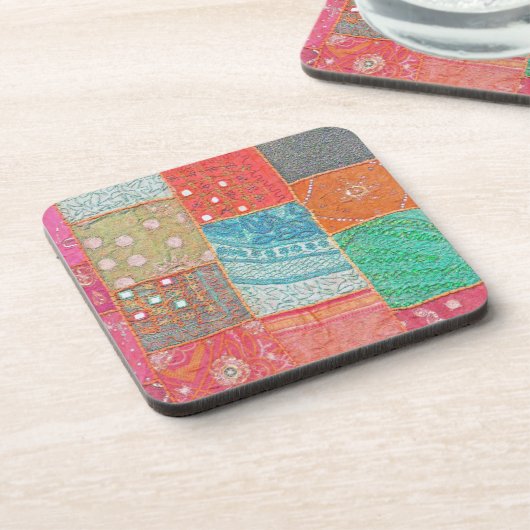 COASTERS/SET OF 6 "PATCHWORK 数々の-COLOR" コースター (左側)