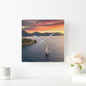 Coastline | Bodrum, Turkey スクエア壁時計 (ホーム)