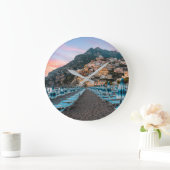 Coastline | Campania, Italy ラージ壁時計 (ホーム)