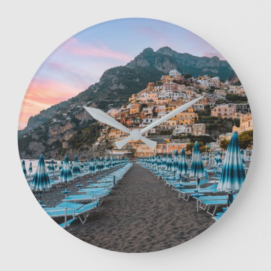 Coastline | Campania, Italy ラージ壁時計 (正面)