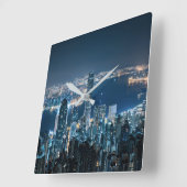 Coastline | Hong Kong Island, Asia スクエア壁時計 (傾斜)