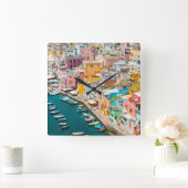 Coastline | Naples Italy スクエア壁時計 (ホーム)