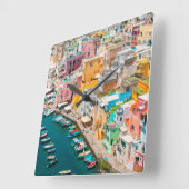Coastline | Naples Italy スクエア壁時計 (傾斜)