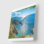 Coastline | Palaiokastritsa, Corfu, Greece スクエア壁時計 (傾斜)